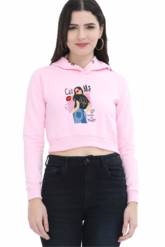 Women's Crop Hoodie - Call Me Babe